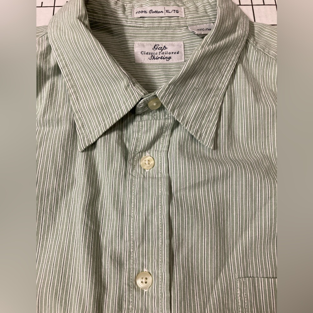 GAP Men’s XL Green/White Classic‎ Tailoring Button Down Shirt